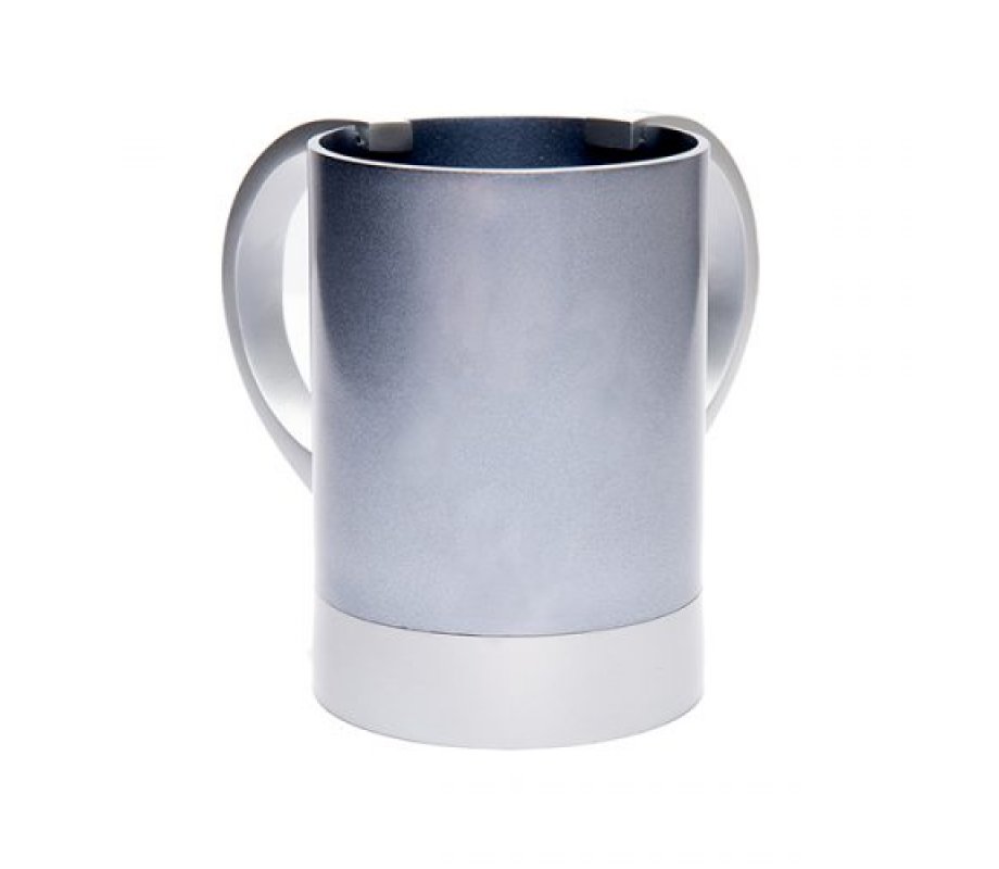 Yair Emanuel Small Aluminum Netilat Yadayim Wash Cup, Two Tone – Gray