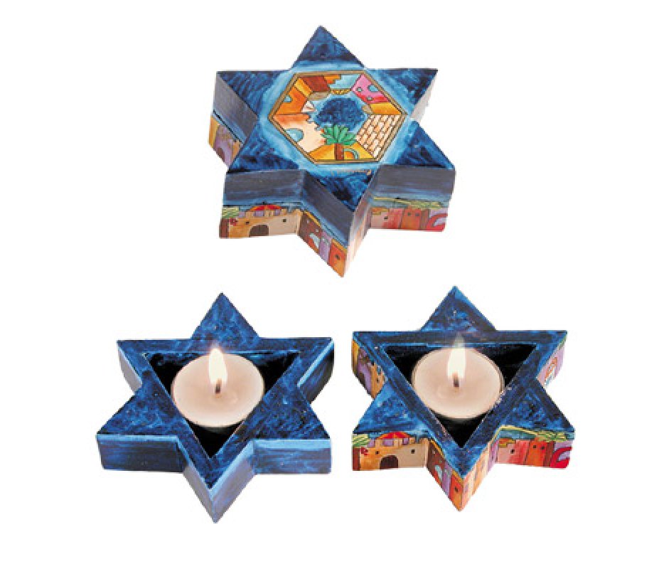 Yair Emanuel Star of David Travelling Candlesticks - Jerusalem