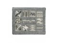 Yair Emanuel Tallit and Tefillin Bag, Embroidered Squares and Shapes - Silver