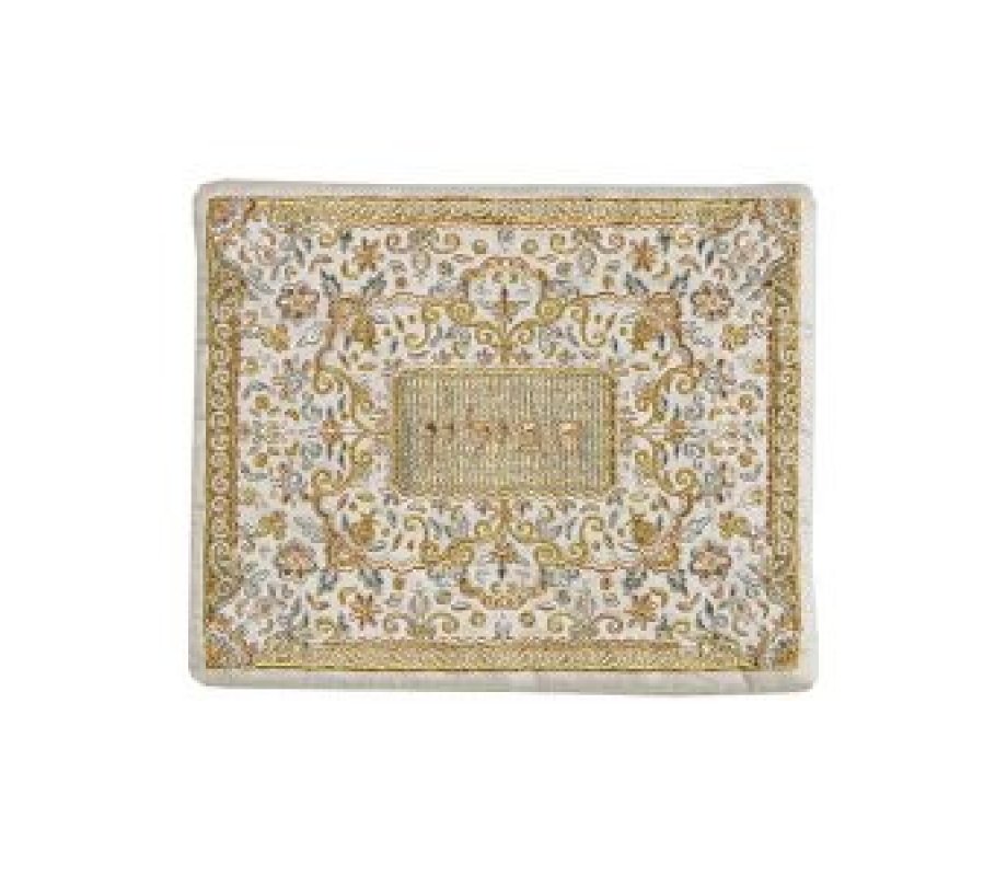 Yair Emanuel Tallit and Tefillin Bag Full Embroidery, Flowers - Gold and Silver