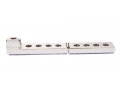 Yair Emanuel White Compact Aluminum Hanukkah Menorah - Blue Stripes