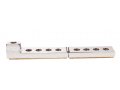Yair Emanuel White Compact Aluminum Hanukkah Menorah - Colored Stripes