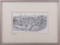YehuditsArt Sketch Print of Mount Zion, Jerusalem Walls and Tower of David