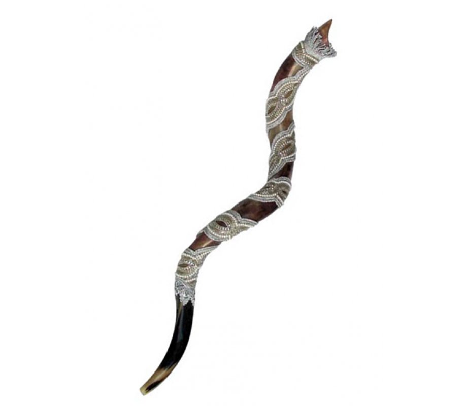 Yemenite Decorated Shofar - Pearl Yemenite style