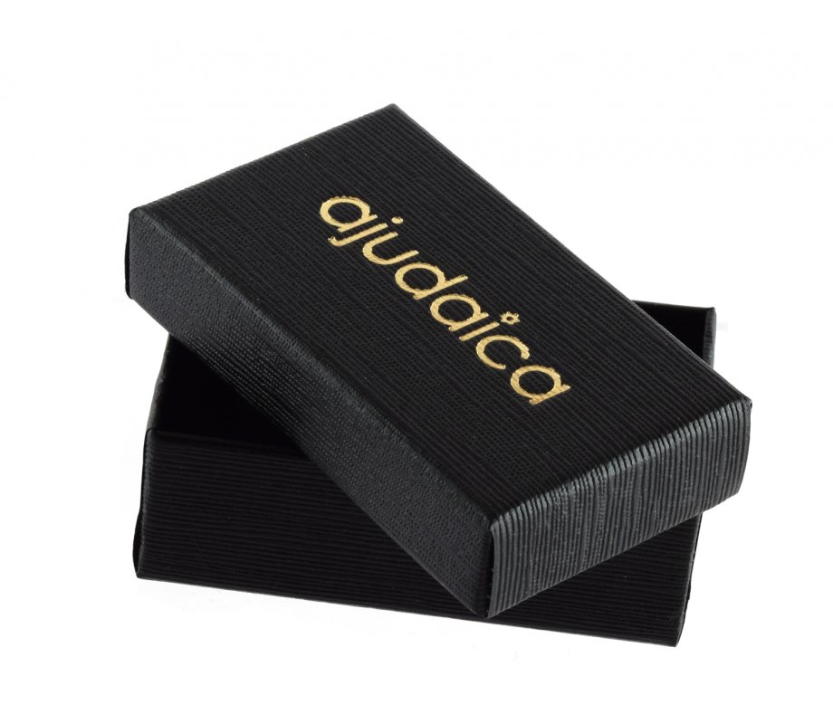 aJudaica Rhodium Star of David Necklace - Blue Stone